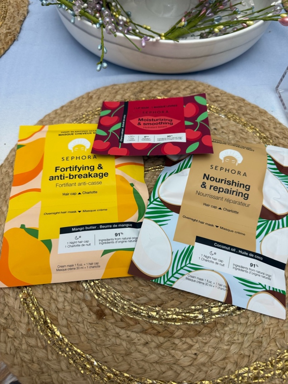 Sephora Hair Mask and lip mask